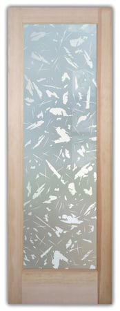 Front Door with a Frosted Glass Spatter Patterns Design for Semi-Private by Sans Soucie Art Glass