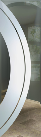 Door Glass Insert with a Frosted Glass Sphere Geometric Design for Semi-Private by Sans Soucie Art Glass
