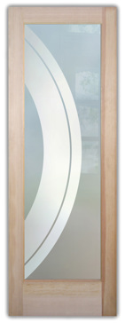 Interior Door with a Frosted Glass Sphere Geometric Design for Private by Sans Soucie Art Glass