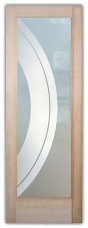 Pantry Door with a Frosted Glass Sphere Geometric Design for Private by Sans Soucie Art Glass