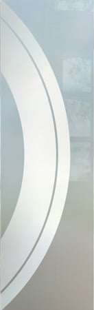 Door Glass Insert with a Frosted Glass Sphere Geometric Design for Semi-Private by Sans Soucie Art Glass