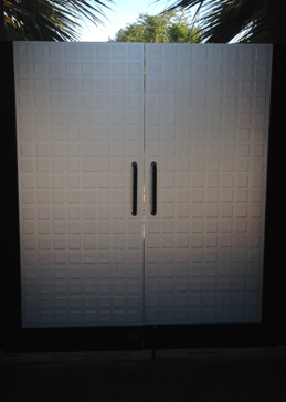 Handcrafted Etched Glass Gate Insert by Sans Soucie Art Glass with Custom Geometric Design Called Squares Creating Private