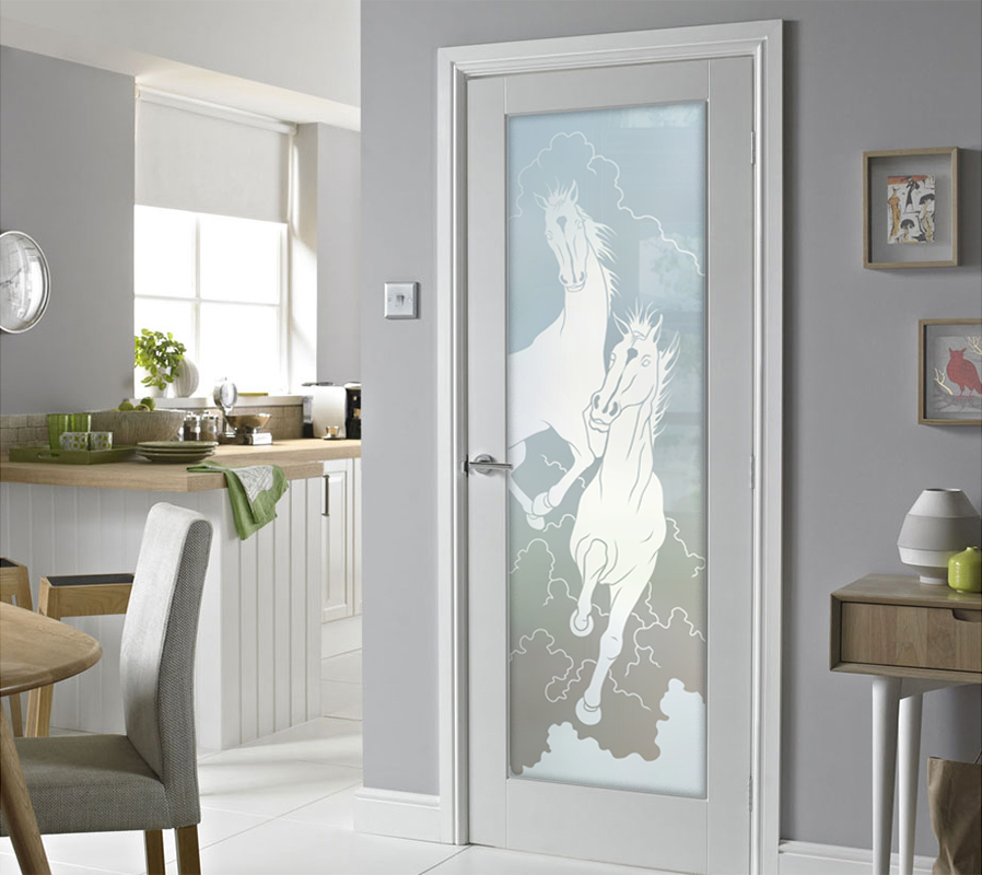 Stallions Pantry Door
Private 1D Private Frosted Glass Finish Rustic Glass Pantry Door Sans Soucie