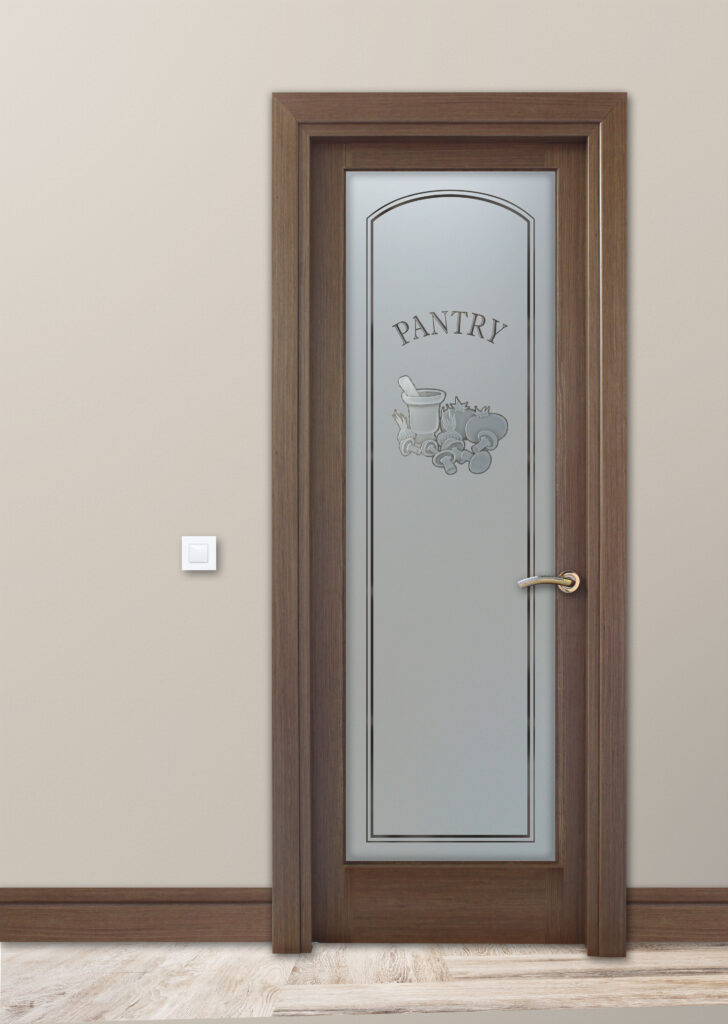 Traditional glass pantry door with 3D design