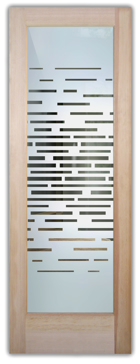 Interior Door with Frosted Glass Geometric Strips Expanded Design by Sans Soucie