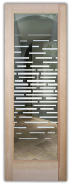 Front Door with Frosted Glass Geometric Strips Expanded Design by Sans Soucie