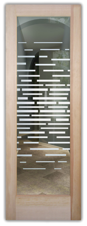 Front Door with Frosted Glass Geometric Strips Expanded Design by Sans Soucie