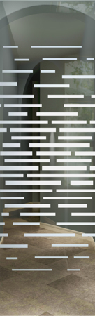 Door Glass Insert with Frosted Glass Geometric Strips Expanded Design by Sans Soucie