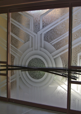 Exterior Glass Door with Frosted Glass Geometric Sun Odyssey X Design by Sans Soucie