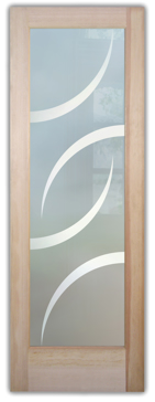 Front Door with a Frosted Glass Swift Geometric Design for Private by Sans Soucie Art Glass