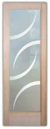 Pantry Door with a Frosted Glass Swift Geometric Design for Private by Sans Soucie Art Glass