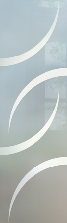 Door Glass Insert with a Frosted Glass Swift Geometric Design for Semi-Private by Sans Soucie Art Glass