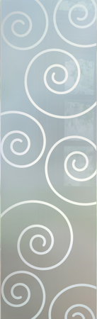 Door Glass Insert with a Frosted Glass Swirls Geometric Design for Semi-Private by Sans Soucie Art Glass