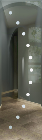 Door Glass Insert with a Frosted Glass Symmetry Geometric Design for Semi-Private by Sans Soucie Art Glass