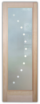 Interior Door with a Frosted Glass Symmetry Geometric Design for Private by Sans Soucie Art Glass