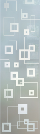 Door Glass Insert featuring Frosted Glass Design Etched Glass by Sans Soucie Art Glass with Custom Geometric Design Synergy