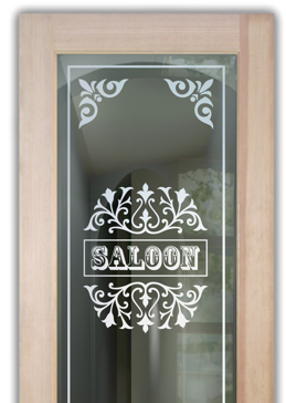 Art Glass Theme Room Door Featuring Sandblast Frosted Glass by Sans Soucie for Not Private with Game Room Saloon Design
