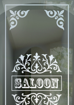 Art Glass Theme Room Insert Featuring Sandblast Frosted Glass by Sans Soucie for Not Private with Game Room Saloon Design