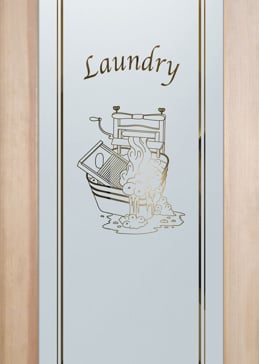 Laundry Door with Frosted Glass Country Farmhouse Thru the Wringer Design by Sans Soucie