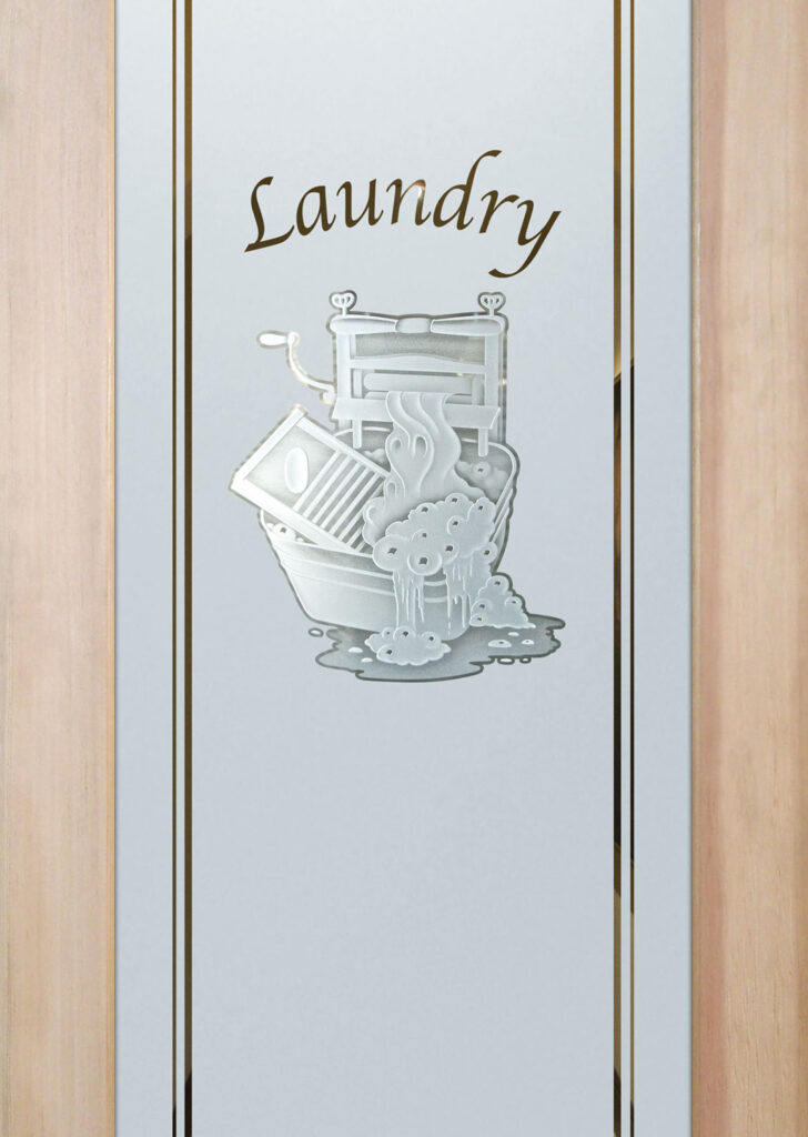 Thru the Wringer Semi-Private 3D Enhanced Negative Frosted Glass Laundry Door Sans Soucie