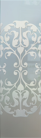 Door Glass Insert with a Frosted Glass Toulouse Traditional Design for Semi-Private by Sans Soucie Art Glass