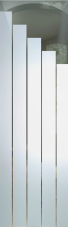 Door Glass Insert with Frosted Glass Geometric Towers Design by Sans Soucie