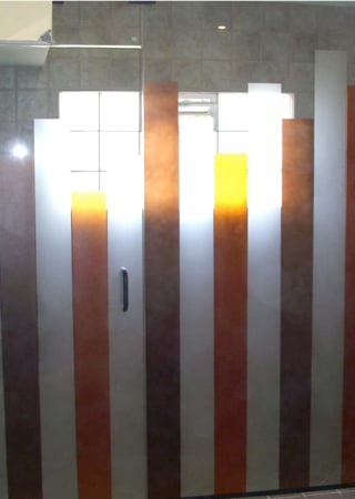 Shower Enclosure with Frosted Glass Geometric Towers Design by Sans Soucie