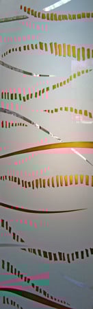 Door Glass Insert with a Frosted Glass Trails Abstract Design for Semi-Private by Sans Soucie Art Glass