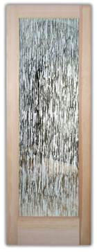 Interior Door with a Frosted Glass Tree Bark Patterns Design for Not Private by Sans Soucie Art Glass