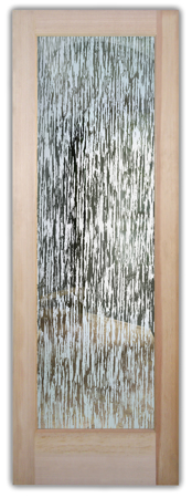 Front Door with a Frosted Glass Tree Bark Patterns Design for Semi-Private by Sans Soucie Art Glass