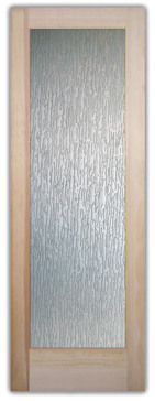 Front Door with a Frosted Glass Tree Bark Patterns Design for Private by Sans Soucie Art Glass