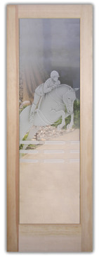 Handmade Sandblasted Frosted Glass Interior Door for Semi-Private Featuring a  Design Triple Jump by Sans Soucie