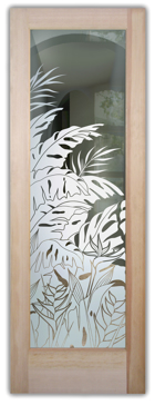 Interior Door with a Frosted Glass Tropical Paradise Tropical Design for Not Private by Sans Soucie Art Glass