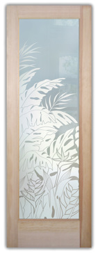 Interior Door with a Frosted Glass Tropical Paradise Tropical Design for Private by Sans Soucie Art Glass