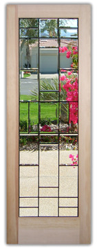 Interior Door with a Frosted Glass Vertical Bevels Traditional Design for Not Private by Sans Soucie Art Glass