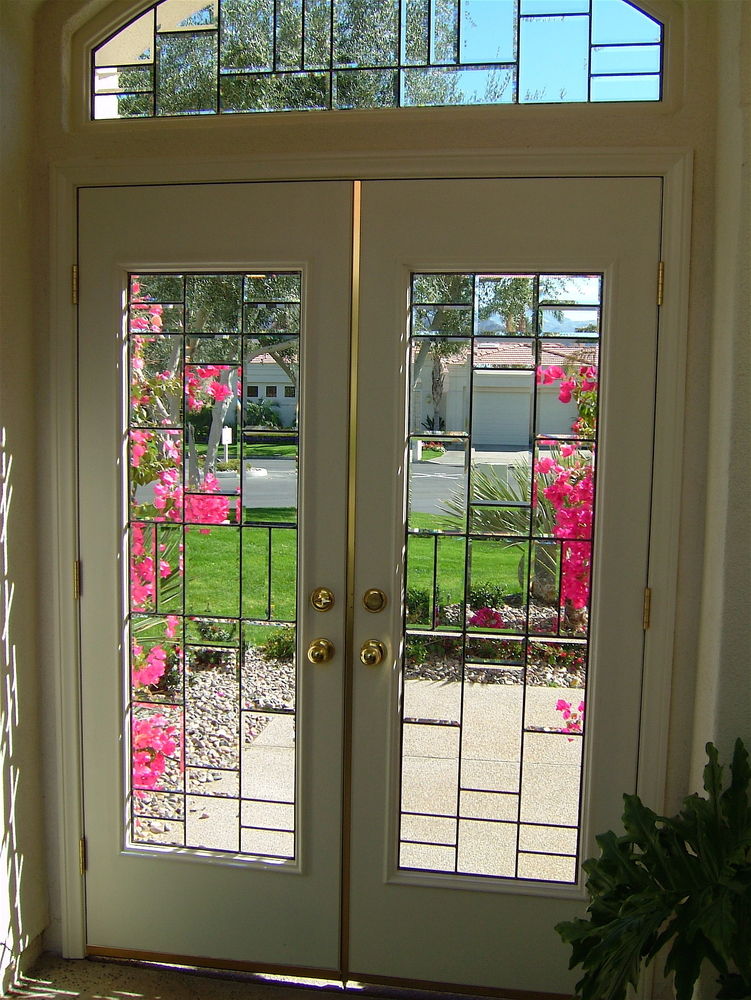 Right Beveled Glass Front Doors and transom windows