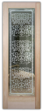 Art Glass Front Door Featuring Sandblast Frosted Glass by Sans Soucie for Not Private with Traditional Victorian Lace Design