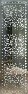 Art Glass Interior Insert Featuring Sandblast Frosted Glass by Sans Soucie for Not Private with Traditional Victorian Lace Design