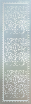 Art Glass Interior Insert Featuring Sandblast Frosted Glass by Sans Soucie for Private with Traditional Victorian Lace Design