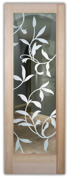 Front Door with a Frosted Glass Vines Large Foliage Design for Not Private by Sans Soucie Art Glass