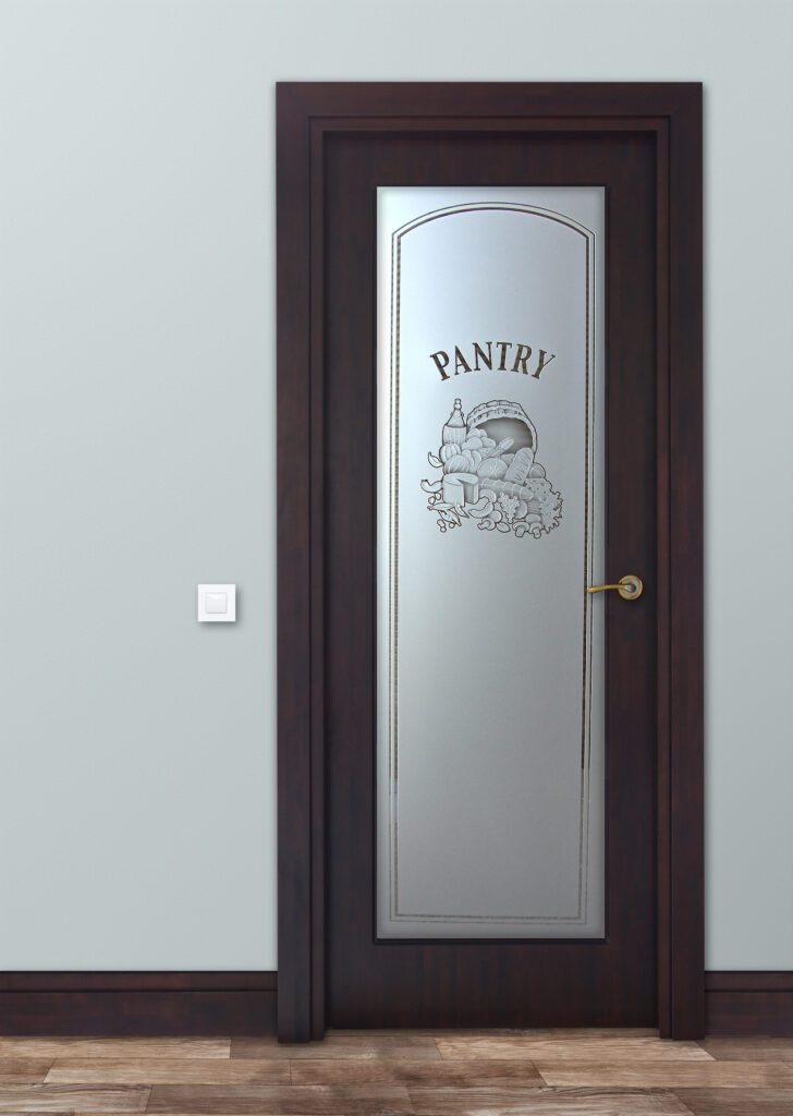 Vino Semi-Private 3D Enhanced Negative Frosted Glass Pantry Door Sans Soucie