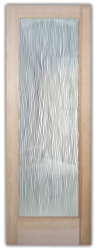 Interior Door with Frosted Glass Patterns Water Trails Design by Sans Soucie