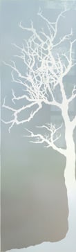 Handmade Sandblasted Frosted Glass Interior Insert for Private Featuring a Trees Design Winter Tree by Sans Soucie