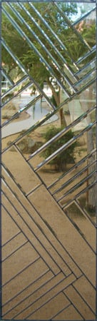 Door Glass Insert with a Frosted Glass Z Bevels Traditional Design for Not Private by Sans Soucie Art Glass