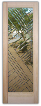 Interior Door with a Frosted Glass Z Bevels Traditional Design for Not Private by Sans Soucie Art Glass