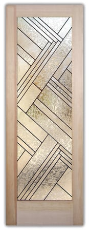 Interior Door showcasing a Frosted Glass Traditional Design with Sandblast Etched Glass Art by Sans Soucie Z Textures Design