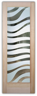 Entry Door with Frosted Glass Wildlife Zebra Stripes Design by Sans Soucie
