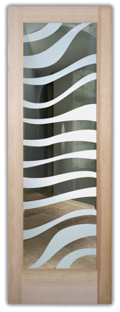 Front Door with Frosted Glass Wildlife Zebra Stripes Design by Sans Soucie