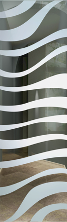 Door Glass Insert with Frosted Glass Wildlife Zebra Stripes Design by Sans Soucie
