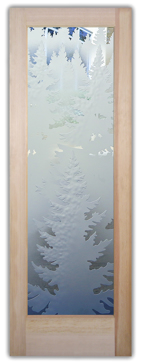 Front Door with Frosted Glass Trees Pine Trees Design by Sans Soucie